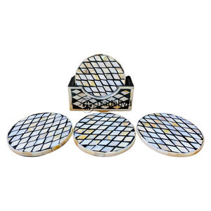 Posavasos hecho a mano con incrustaciones de nácar de Tradebyd, decoración de mesa de lujo para uso doméstico - Product Image 6