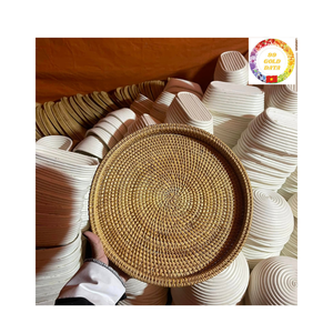 Round Boho Rattan <b>Charger</b> <b>Plate</b> Handmade Wicker Placemat Rustic Decorative Wedding Tableware Vietnam - Product Image 2