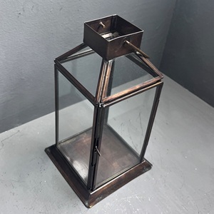 Farol de Vela Hecho a Mano con Cristal y Latón con Acabado Marrón para Decoración del Hogar - Product Image 5