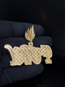 Collier avec pendentif en CZ glacé personnalisé au prix d'usine - Product Image 3