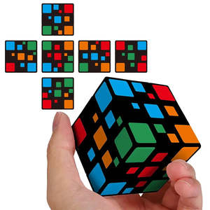 Mini cube de puzzle en bois DIY, peinture en relief, couleur en relief pour Rubik's Cube, jouet éducatif pour garçons et filles, forme carrée, emballé - Product Image 6