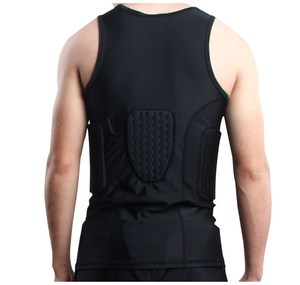 Camiseta resistente a impactos de fútbol Camiseta de compresión deportiva para hombre con acolchado Camiseta acolchada de fútbol para hombre - Product Image 4