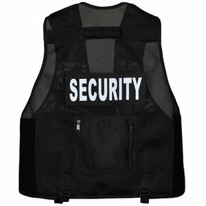 Chaleco de seguridad de poliéster Unisex de alta visibilidad Ranura de identificación con cremallera frontal personalizable para uso industrial de patrulla para uso de guardia OEM - Product Image 2