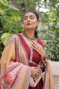 Nuevo traje lanzado de 3 piezas de fiesta festiva trabajo pesado trajes de algodón puro con telas dupatta con costura y trabajo de encaje de espejo - Product Image 6