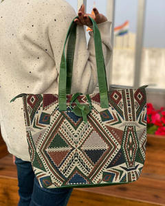 Nouveau best-seller Sacs fourre-tout en cuir véritable Jacquard faits à la main Nouveaux sacs à provisions élégants vintage Produits en vrac bon marché - Product Image 4