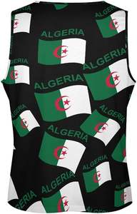 Camiseta sin mangas con bandera de Argelia para hombre, camiseta sin mangas personalizada para entrenamiento, gimnasio, Fitness, camiseta sin mangas informal en blanco, camiseta sin mangas, método de tejido - Product Image 4