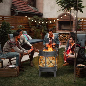 Panier de foyer en acier de style moderne avec poignées de protection Fournitures de foyer en métal pour patio de jardin - Product Image 2