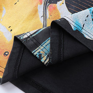 Camiseta de alta calidad para hombre, diseño de moda, agua de lavado, negro, Hip Hop, camisetas de algodón de peso pesado, camisetas gráficas para hombre - Product Image 6