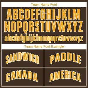 Camiseta de béisbol marrón oro-blanca personalizada - Product Image 5