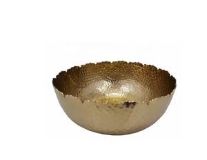 Bol à chocolat martelé en métal doré vintage fait à la main forme ronde d'excellente qualité pour fruits décoratifs ou bonbons pour les mariages - Product Image 2