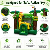 Château gonflable commercial à thème jungle girafe, idéal pour la location de carnavals et les entreprises de jeux d'enfants