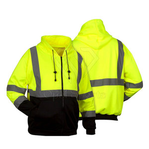 Sweats à capuche réfléchissants haute visibilité personnalisables avec capuche et poches pour les équipes de circulation et les travailleurs industriels - Product Image 6