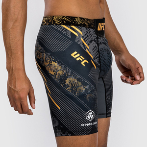 2025 chất lượng hàng đầu MMA chiến đấu quần short nén vải pha trộn quần short xác thực chiến đấu đêm người đàn ông VALE tudo ngắn/Vàng - Product Image 3