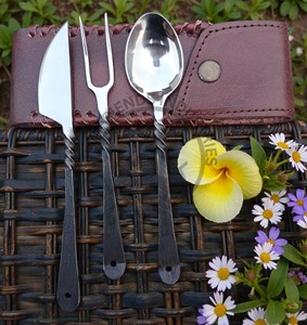 Juego de Cubiertos de Acero 430 Forjado a Mano de Alta Calidad, Estilo Medieval, para Comedor o Banquete - Product Image 5