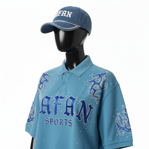 Camiseta Polo para Mujer, Tela Piqué de Poliéster de Alta Calidad, GSM Transpirable, Azul Cielo, Diseño de Logotipo Aplicado con Calor, Camisetas Polo de Algodón para Mujer - Product Image 4