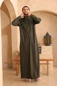 Nouveauté Ramadan Eid robe de prière Daffah Thobes fabricant OEM Services moderne 2025 broderie islamique Thobe JubbahFor hommes - Product Image 5