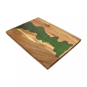 Résine artisanale indienne avec planche à fromage en bois Planche de service en résine et bois Plateau de service à fromage et planche à découper - Product Image 5