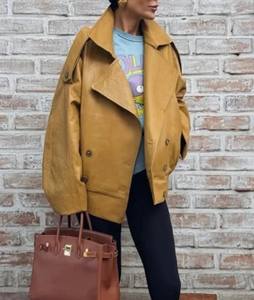 Chaquetas de Mujer en Oferta, Chaquetas de Cuero Genuino de Moda Urbana al por Mayor, Chaqueta de Cuero Real Elegante de Primera Calidad - Product Image 5