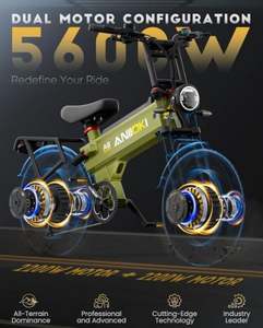 Nueva bicicleta eléctrica de doble motor de 5600W, bicicleta eléctrica 2025 A8 PRO MAX, bicicleta eléctrica de 45MPH 60V 70/80Ah para adultos - Product Image 2