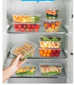 Clear Disposable Rectangular <b>Plastic</b> <b>Food</b> <b>Containers</b> with Lids 550ml 650ml 750ml 1000ml Custom Logo <b>Food</b> Packaging - Product Image 6