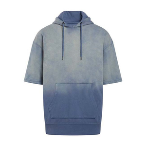 Sudadera con capucha de manga corta para hombre, sudaderas con capucha de verano, sudadera informal para gimnasio, deportes con capucha, algodón, calidad transpirable, sudaderas con capucha de media manga - Product Image 2