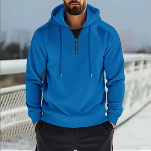 Chaqueta de Cuero Impermeable de Moda para Hombre, Estilo 2025, con Logotipo Frontal, Media Cremallera, Informal para Exteriores, Diseño Sólido y Deportivo - Product Image 3
