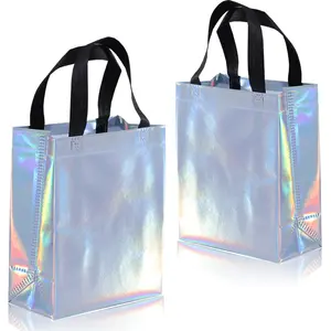 Cheap Custom Laser Bag Rainbow Nonwoven Tote Women's Shopping Packaging Gift Bags With Logo