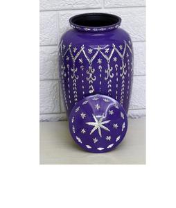 โกศโลหะสําหรับเถ้ามนุษย์ | โกศหล่ออลูมิเนียมพรีเมี่ยมลายสลักมือเพชรสีน้ําเงินสําหรับผู้ใหญ่ชาย/หญิงเถ้า โกศโลหะ - Product Image 3