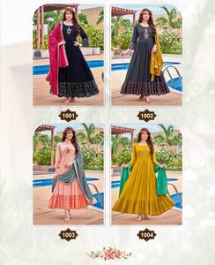 Robe longue pour fête de mariage, tenue quotidienne pour femmes, Kurtis avec dupata - Product Image 6