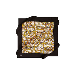 Luxury Long Satin Silk Scarf with Designer Chain Pattern - Product Image 1