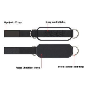 Nouveauté 2026 : Sangles de cheville ajustables en néoprène rembourré avec double anneau en D pour machines à câble et équipements de gym - Product Image 5