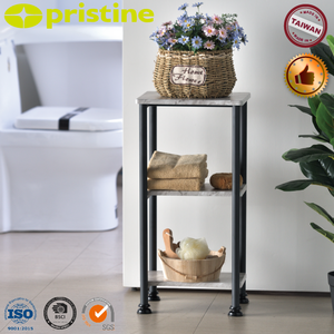 Rangement à domicile Black friday Vente en gros Taiwan Meubles Fabricant Étagère de rangement pour la maison MIT DIY Étagère de salle de bain en verre à 3 niveaux Coin en acier - Product Image 3