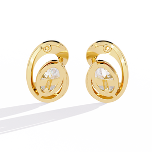 Boucles d'oreilles en or 18 carats avec diamants brillants de laboratoire, design élégant - Product Image 1