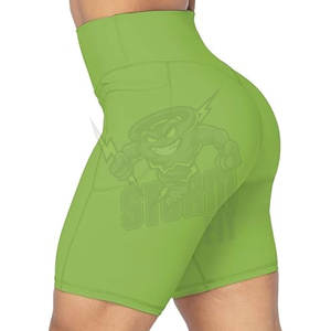 Pantalones cortos de yoga sin costuras con logotipo personalizado banda BAJA acanalada Flex Scrunch Bum entrenamiento Push up pantalones cortos de gimnasio botín pantalones cortos de alta elasticidad para correr - Product Image 4