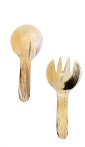 Herramientas decorativas para servir ensaladas, buey, vaca, cuerno de búfalo, cubiertos para servir ensaladas hechos a mano, auténtico hecho a mano en estilo vikingo a la venta - Product Image 3