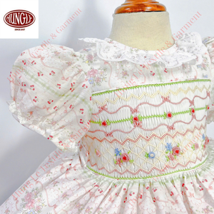 Robe de princesse d'hiver formelle brodée pour mariages et fêtes d'anniversaire, en mousseline florale, design bouffant, avec dentelle en maille superposée, sans manches - Product Image 4