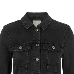 Veste en jean sexy pour femmes, décontractée, hiver, manches longues, col rabattu, poches, 100% coton - Product Image 4