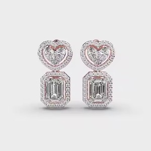Pendientes colgantes de diamantes brillantes para novias diseñados para complementar su vestido en el gran día a un precio asequible - Product Image 4