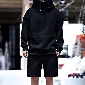 OEM Pakistan Manufacturer <b>Men's</b> Two-Piece Knitted Hoodie and <b>Shorts</b> Set Custom Logo Eco-Friendly Breathable - Product Image 2