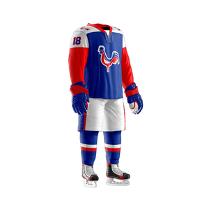 Uniformes de hockey sur glace unisexes personnalisés à succès, service OEM en ensembles avec nom d'équipe, impression par transfert thermique, 100% polyester - Product Image 6
