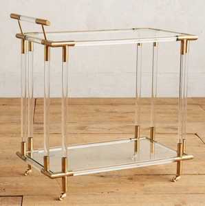 ที่ให้บริการรถเข็นรถเข็น/ชารถเข็นรถเข็นที่ให้บริการ/โรงแรมชั้นวางไวน์ทองที่ให้บริการที่ทันสมัยอะคริลิบาร์รถเข็นที่มีแก้วบาร์รถเข็น - Product Image 2