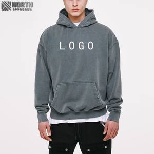 Nueva moda para hombre Sudadera con capucha a cuadros letra impresa Unisex pulóver sudaderas con capucha personalizado de gran tamaño peso pesado 450 GSM Sudadera con capucha - Product Image 6