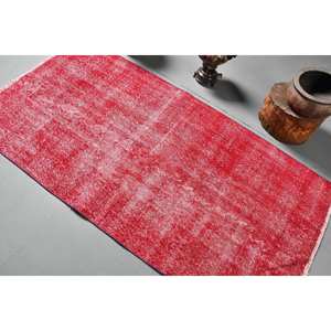 Alfombra de lana roja de área grande clásica moderna, 3,3x6,6 pies, diseño turco Vintage, patrón de retazos, juego de pasillo Rectangular de látex de 10mm - Product Image 4