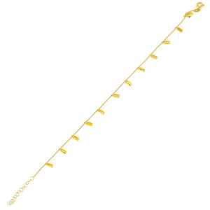 Pulsera Fina de Plata de Ley 925 con 12 Cuentas de Placa y Cadena - Product Image 2