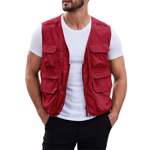 Gilets utilitaires personnalisés pour hommes, tissu léger, disposition pratique des poches, coupe confortable et design simple et épuré. - Product Image 1