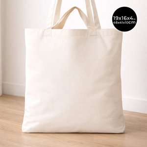 ถุงผ้าคอตตอนดิบแบบใช้ซ้ำได้ Bag-19W X 16ชม. x 4D รีไซเคิลได้สำหรับตลาด - Product Image 2