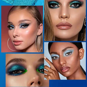 Paleta de Maquillaje Luminosa de 9 Colores, Satinada, de Alta Calidad, con Logotipo Personalizado, Resistente al Agua, Tonos Minerales, Paupires, Tono Azul, Caja de Modelo DIY - Product Image 5