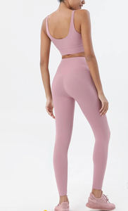 Conjunto de entrenamiento para mujer, mallas fruncidas de cintura alta, Sujetador deportivo de apoyo, ropa deportiva suave y transpirable para Yoga, correr de talla grande - Product Image 6