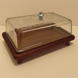 Premium <b>Glass</b> <b>Dome</b> With Smooth Wooden Base <b>Cake</b> Holder Artisan Handmade Offering Decorative Accent - Product Image 3