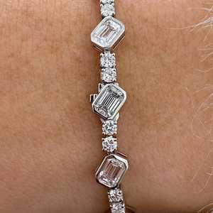 Brillant 14K Or Jaune Minimaliste Lab Diamant Chaîne Bracelet 0.71 Ct Marquise Coupe E VS1 IGI Certifié Cadeau Parfait pour les Femmes - Product Image 4